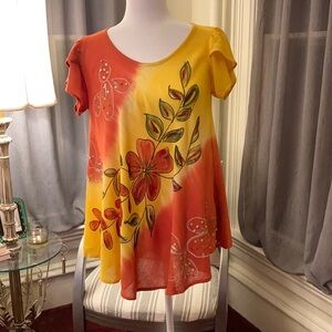 Darling summer top, made in India, so gauzy size S